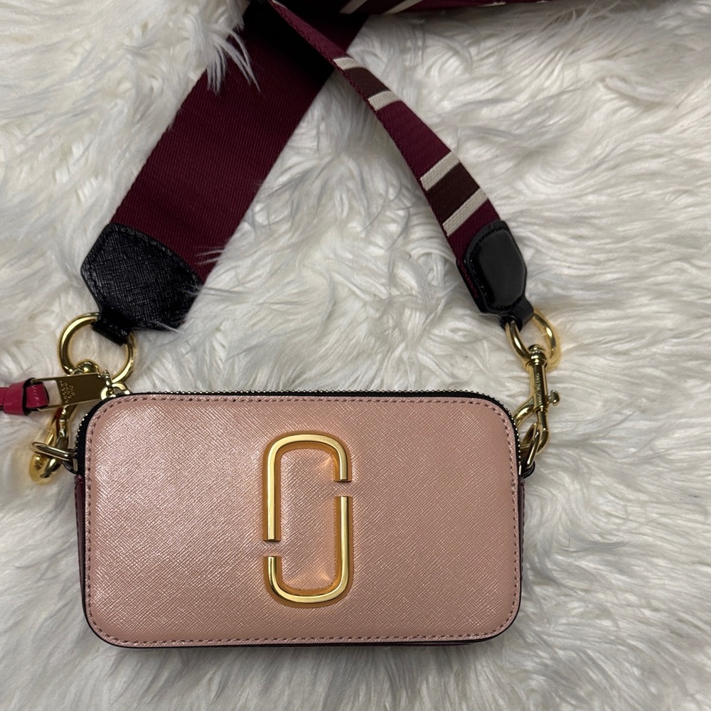 Marc Jacobs Blush Crossbody Bag with Gold Logo